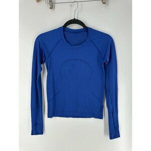 Lululemon Swiftly Tech Long Sleeve Shirt 2.0 Waist Length Cerulean Blue 4 Read